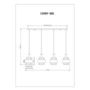 Hanglamp Milley, lengte 110 cm, bronskleurig, 4-lamps