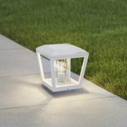 Lucande Sokkellamp Dunia, wit, metaal, 24cm, E27, IP54