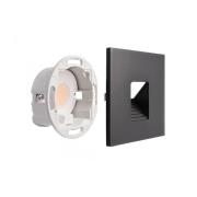 LED wand inbouwlamp SET Alwaid zwart 8 x 8 cm niveau 2.700K