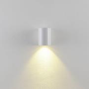 Buitenwandlamp CAN, wit, 1-lamp, Ø 8 cm, IP65, metaal, GU10