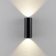 Buitenwandlamp CAN, zwart, 2-lamps, Ø 8 cm IP65 metaal GU10
