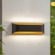 Lindby LED buiten wandlamp Lenore, zwart, metaal, 36,5 cm