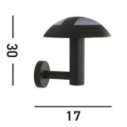 LED buiten wandlamp MUSHROOM, IP44, zwart, paddenstoelvorm