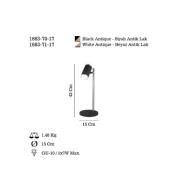 Lumen tafellamp, zwart/goud antiek, hoogte 42 cm, metaal