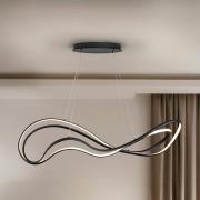 Danza LED hanglamp, mat zwart, metaal, aluminium