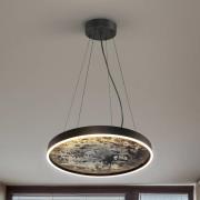 Stone LED hanglamp, Ø 60 cm, CCT, zwart, metaal, acryl