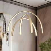 LED hanglamp Megan, lengte 60 cm, goudkleurig, 3-lamps.