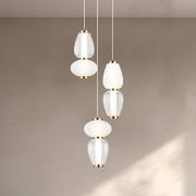 LED hanglamp Shiny, Ø 60 cm, helder/wit, glas