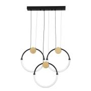 LED hanglamp Briana, lengte 63 cm, zwart/goudkleurig 3-lamps