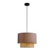 Hanglamp Rika, Ø 34 cm, grijs/naturel, stof/rotan