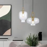 Hanglamp Oslo, Ø 26 cm, helder/goudkleurig, glas