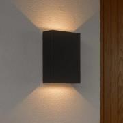 LED buiten wandlamp Fold Seaside up/down, 10 x 15 cm, zwart