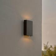 LED buiten wandlamp Fold Seaside up/down, 15 x 21 cm, zwart