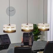 Hanglamp Helen balk grijs-zwart-goud 3-lamps