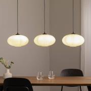Eekamer lamp Coco, lengte 115 cm, zwart/opaal, glas, 3-lamps