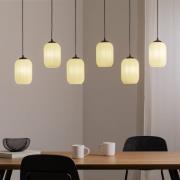 Verdi hanglamp, lengte 115 cm, zwart/opaal, glas, 6-lamps.