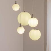 Hanglamp Maroni, chroom/wit, glas, 5-lamps