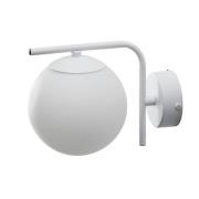 Aurora wandlamp, wit, glas, 17 cm hoog, globe, E14