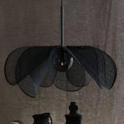 Hanglamp Styrka, Ø 75 cm, zwart/rookgrijs, bananenvezel