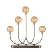 Kandelaar Enys, antiek messing, ijzer/glas, 5-lamps, LED