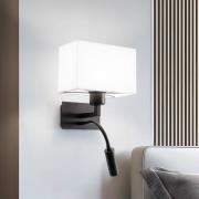 Wandlamp Harry, hoekig, zwart/zwart/wit