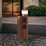Lucande Corban sokkellamp, roest, sensor, stopcontacten, IP44