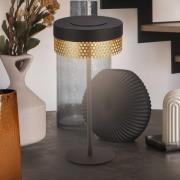 Accu-tafellamp Booha, zwart, metaal, IP44, dimbaar