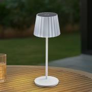 Lindby LED tafellamp op accu Esali, wit, groeven, 29 cm