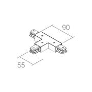 Ivela T-verbinding SQUARE 48 V, wit, aardedraad rechts