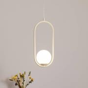Hanglamp Dione, opaal/crème, 1-lamp
