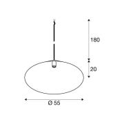 SLV hanglamp Magico, Ø 55 cm, wit mat, metaal