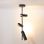 Plafondspot Leda 3, antraciet, 3-lamps, staal, hoogte 76 cm