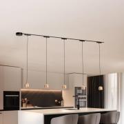 Lumaro railsystem, pendel, 5-lamps, goud, 48V, dimbaar