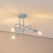 Oxford plafondlamp, Ø 44 cm, lichtblauw, metaal, 3-lamps