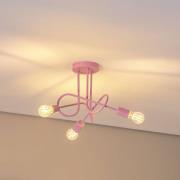 Oxford plafondlamp, lichtroze, Ø 44 cm, metaal, 3-lamps