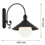 Buitenwandlamp Enduro, zwart, staal, glas, IP44, E27