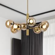Plafondlamp Natalia, goudkleurig, Ø 68 cm, glas, 8-lamps, E14
