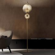 OLEV LED vloerlamp TERRA&LUNA, bruin, metaal/glas 184 cm 927