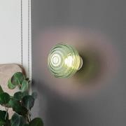 LED wandlamp Earl, messing/groen, glas, Ø 15,5 cm