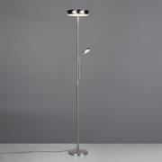 LED vloerlamp Palermo, nikkel mat, afstandsbediening, geheugen
