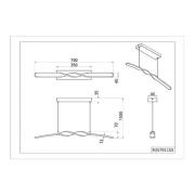 LED hanglamp Ginko, zand, metaal, lengte 79 cm