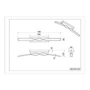 LED plafondlamp Ginko, zwart mat, metaal, lengte 79 cm