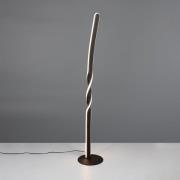 LED vloerlamp Ginko, zwart mat, metaal, hoogte 110 cm