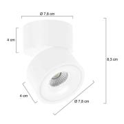 LED plafondspot Fez, wit, 1-lamp, metaal, zwenkbaar