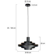 Hanglamp Halo Cirque, zwart, metaal, Ø 50 cm, E27