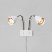 Markslöjd wandlamp Ciro, wit, metaal, stekker, GU10