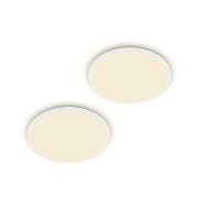 Philips LED plafondlamp SuperSlim 2-pack IP44 Ø 25 cm 4.000 K