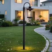 Lindby tuinpadverlichting Zayn, zwart, glas, hoogte 109 cm, IP65