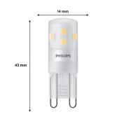 Philips LED stiftlamp G9 1,9W 220lm 2700K mat 6-pack