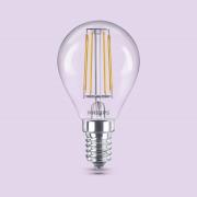Philips LED lamp E14 P45 4,3W 470lm 2700K filament 6-pack
